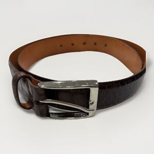 Martin Dingman Belt Size 32 Mens Alligator Grain Brown